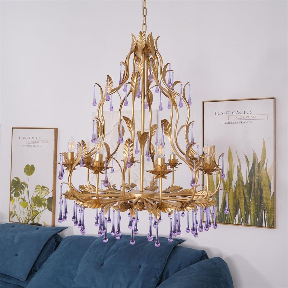 purple-glass-birdcage-chandelier