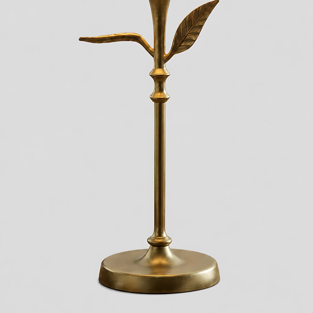 farmhouse-antique-brass-botanical-forged-iron-linen-table-lamp