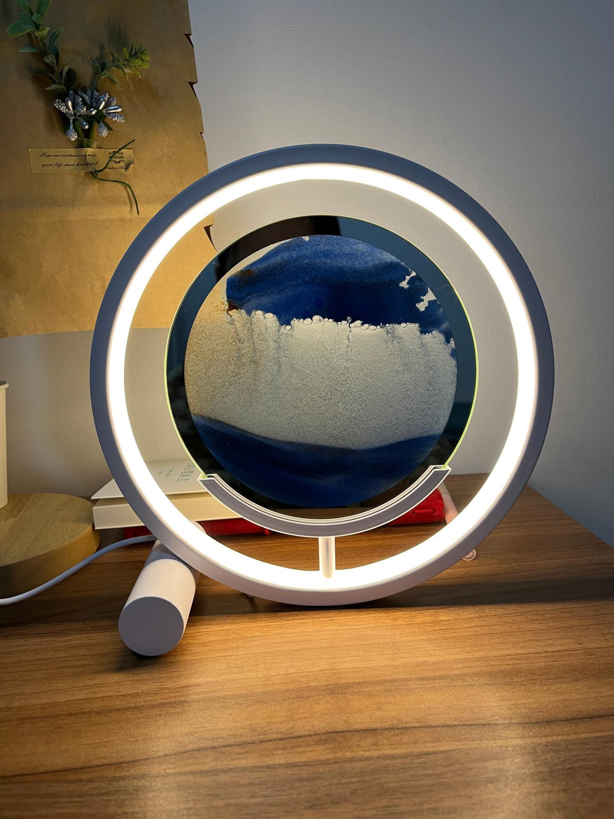 Relaxing Sand Built In Battery Table Lamp