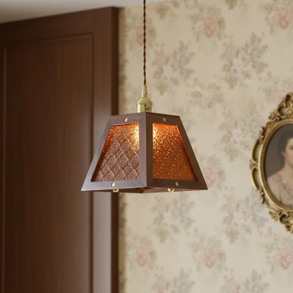 retro-floral-pattern-glass-pendant-light