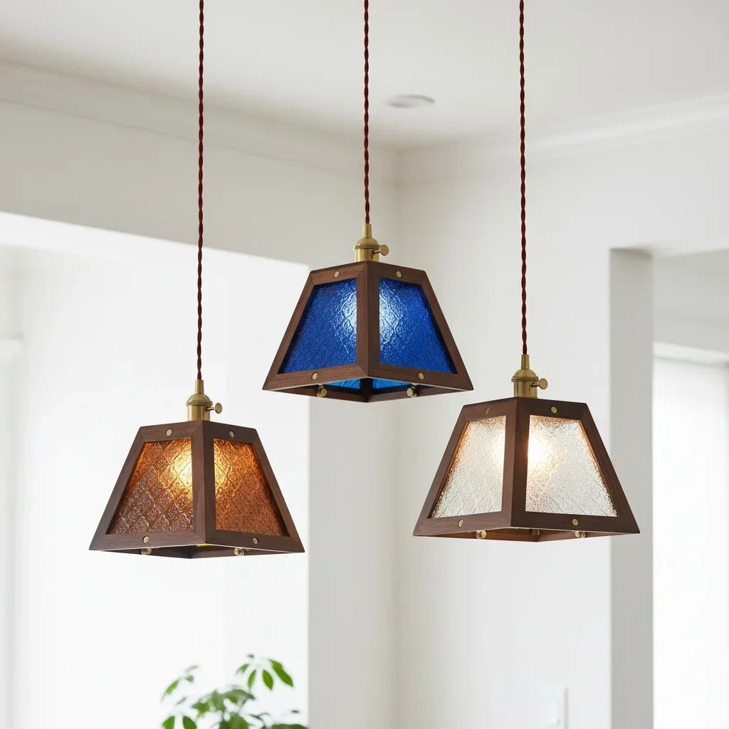 retro-floral-pattern-glass-pendant-light