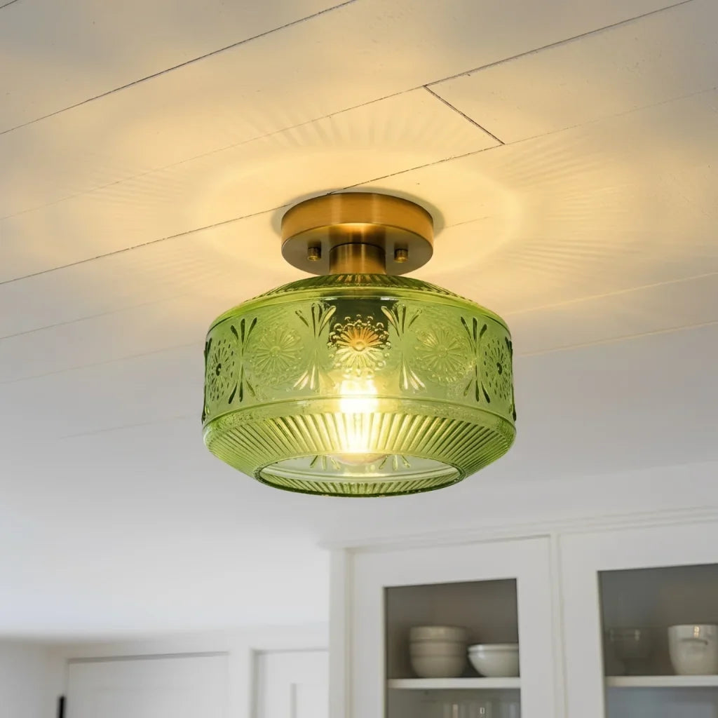 retro-pattern-glass-semi-flush-ceiling-light