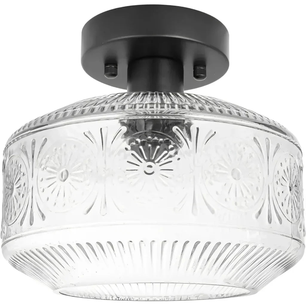 retro-pattern-glass-semi-flush-ceiling-light