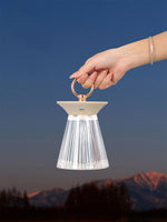 Ribbed Acrylic Built In Battery Table Lamp