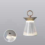 Ribbed Acrylic Built In Battery Table Lamp