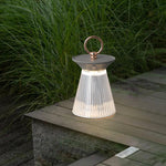 Ribbed Acrylic Built In Battery Table Lamp