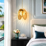 roen-modern-double-scallop-shell-amber-glass-pendant-light