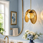 roen-modern-double-scallop-shell-amber-glass-pendant-light
