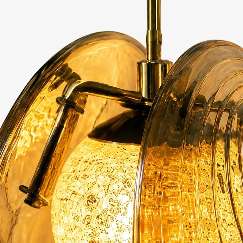 roen-modern-double-scallop-shell-amber-glass-pendant-light