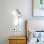 Rotatable Cylinder Plug In Wall Lamp