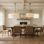 rustic-white-fabric-drum-shade-pendant-light
