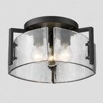 golden-modern-drum-water-ripple-glass-brass-flush-mount-light