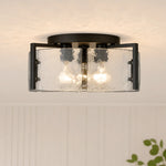 golden-modern-drum-water-ripple-glass-brass-flush-mount-light