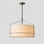 rustic-white-fabric-drum-shade-pendant-light