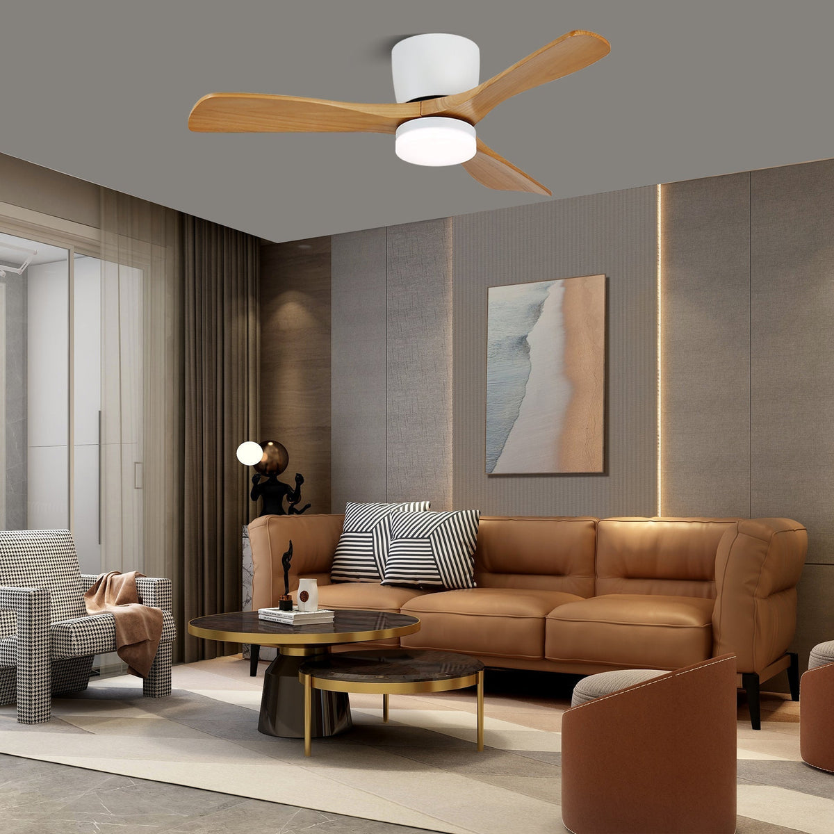 Aerodynamics Wooden Ceiling Fan Light 25027483