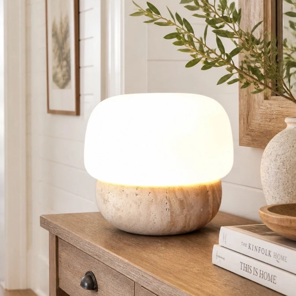 solenne-minimalist-mushroom-travertine-table-light