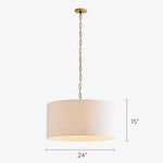 modern-farmhouse-linen-drum-pendant-light
