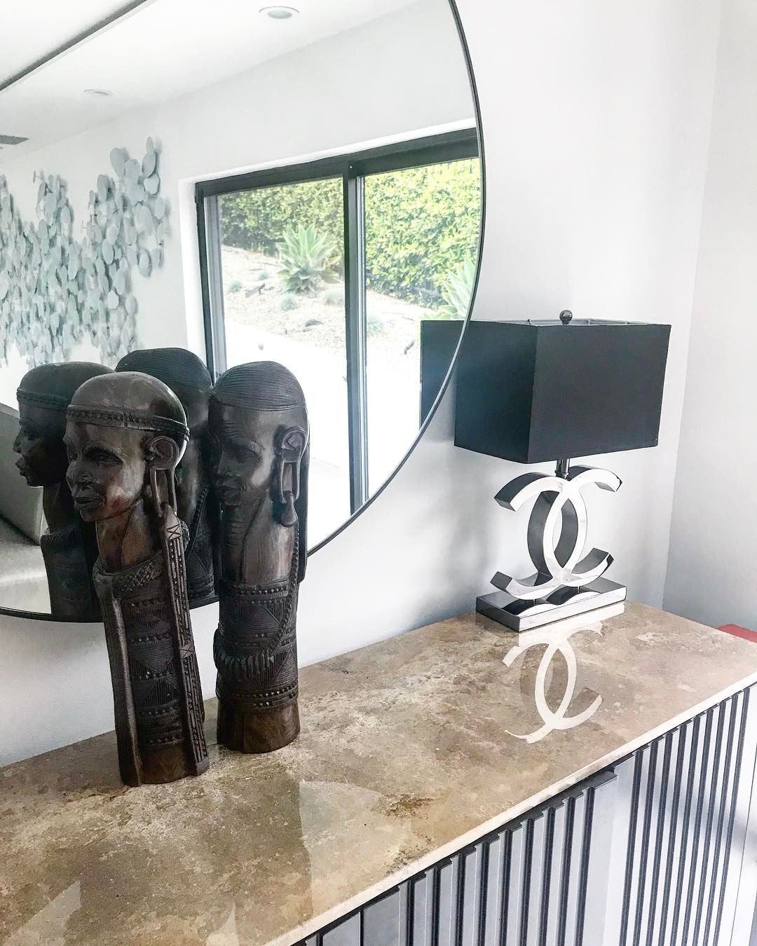 Polished Steel Table Lamp
