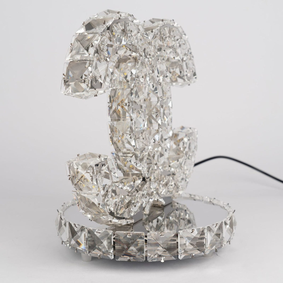 Polished Stainless Steel Crystal Accent Tabl