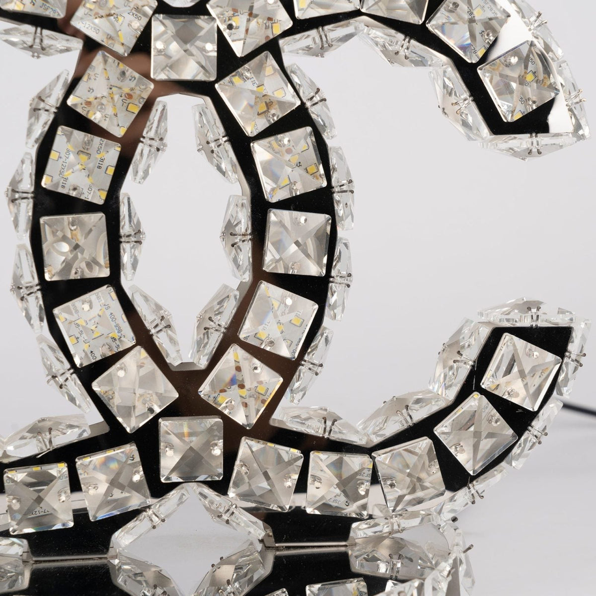 Polished Stainless Steel Crystal Accent Tabl