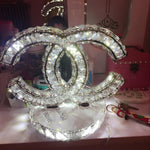 Polished Stainless Steel Crystal Accent Tabl