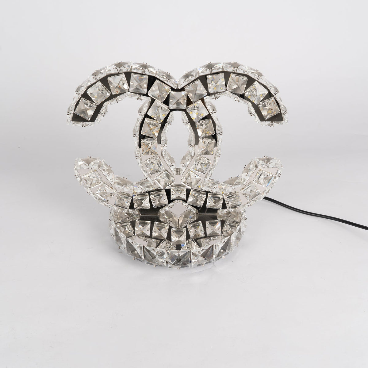 Polished Stainless Steel Crystal Accent Tabl