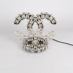 Polished Stainless Steel Crystal Accent Tabl
