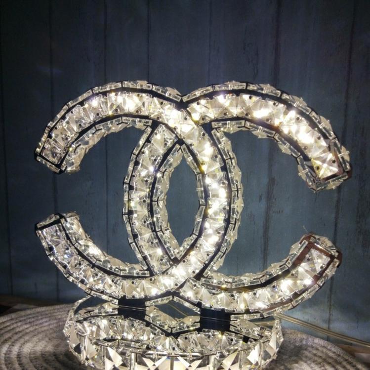 Polished Stainless Steel Crystal Accent Tabl