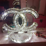 Polished Stainless Steel Crystal Accent Tabl