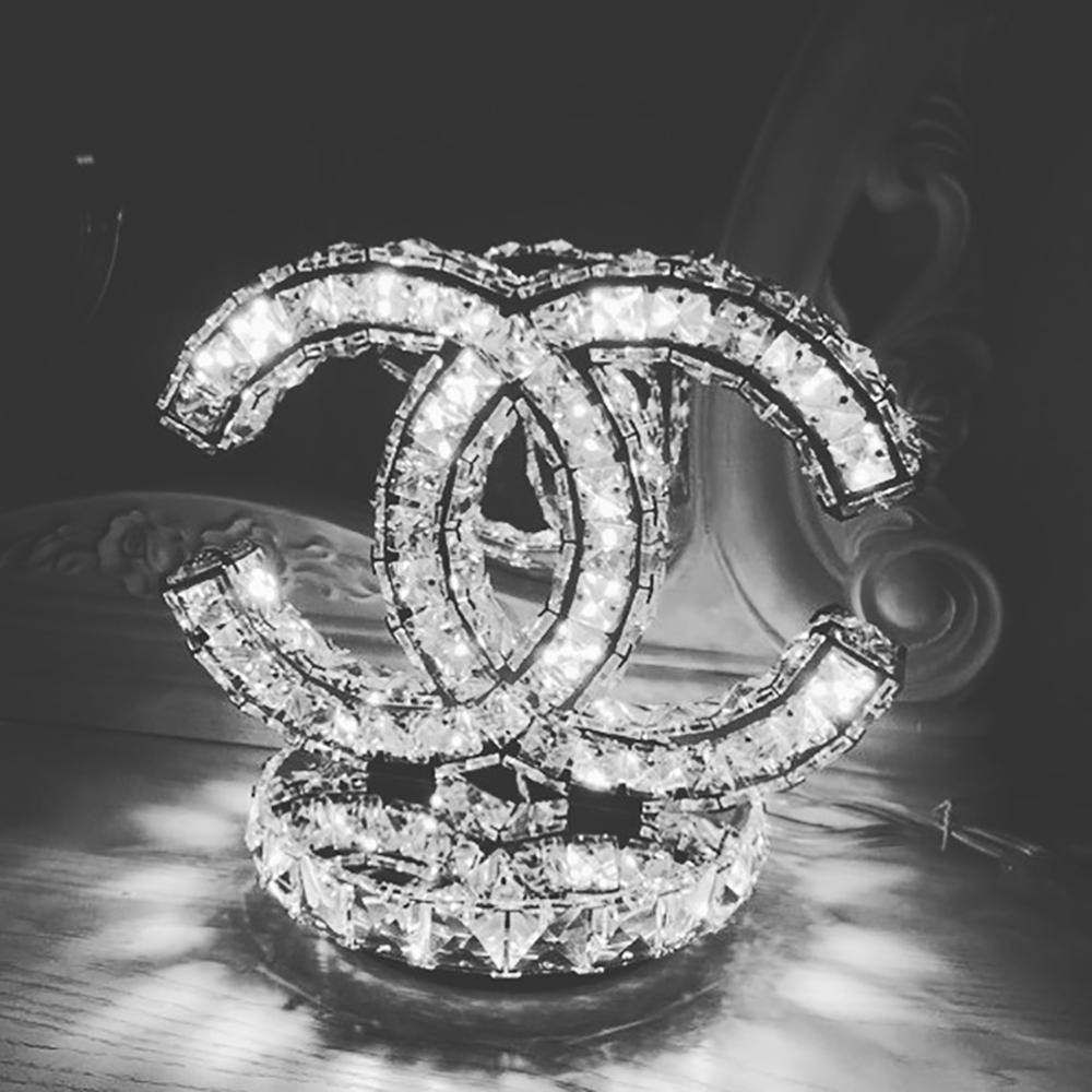 Polished Stainless Steel Crystal Accent Tabl