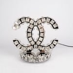 Polished Stainless Steel Crystal Accent Tabl