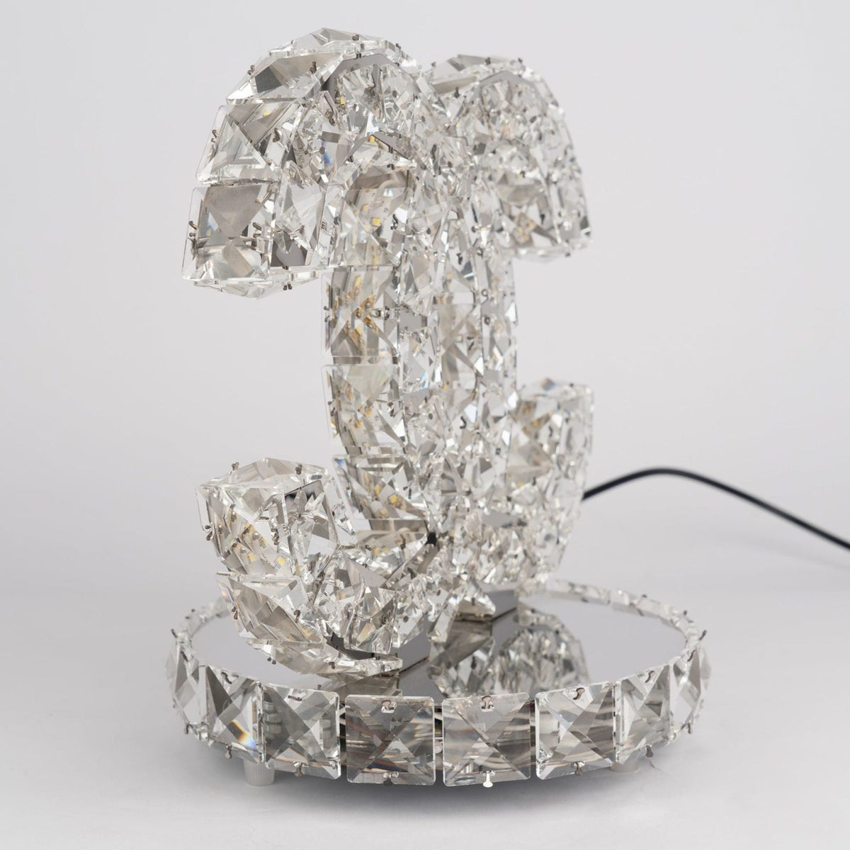 Polished Stainless Steel Crystal Accent Tabl