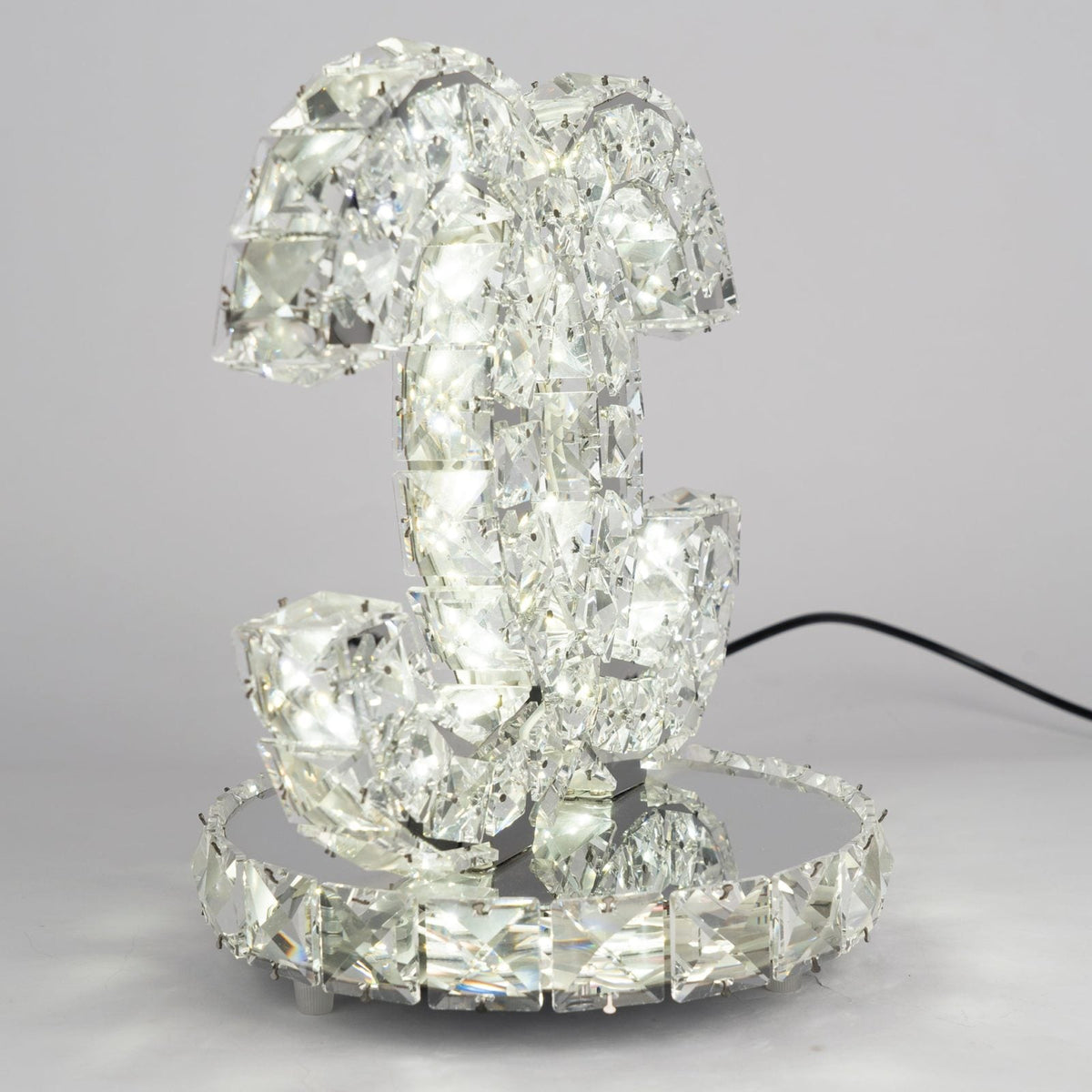 Polished Stainless Steel Crystal Accent Tabl
