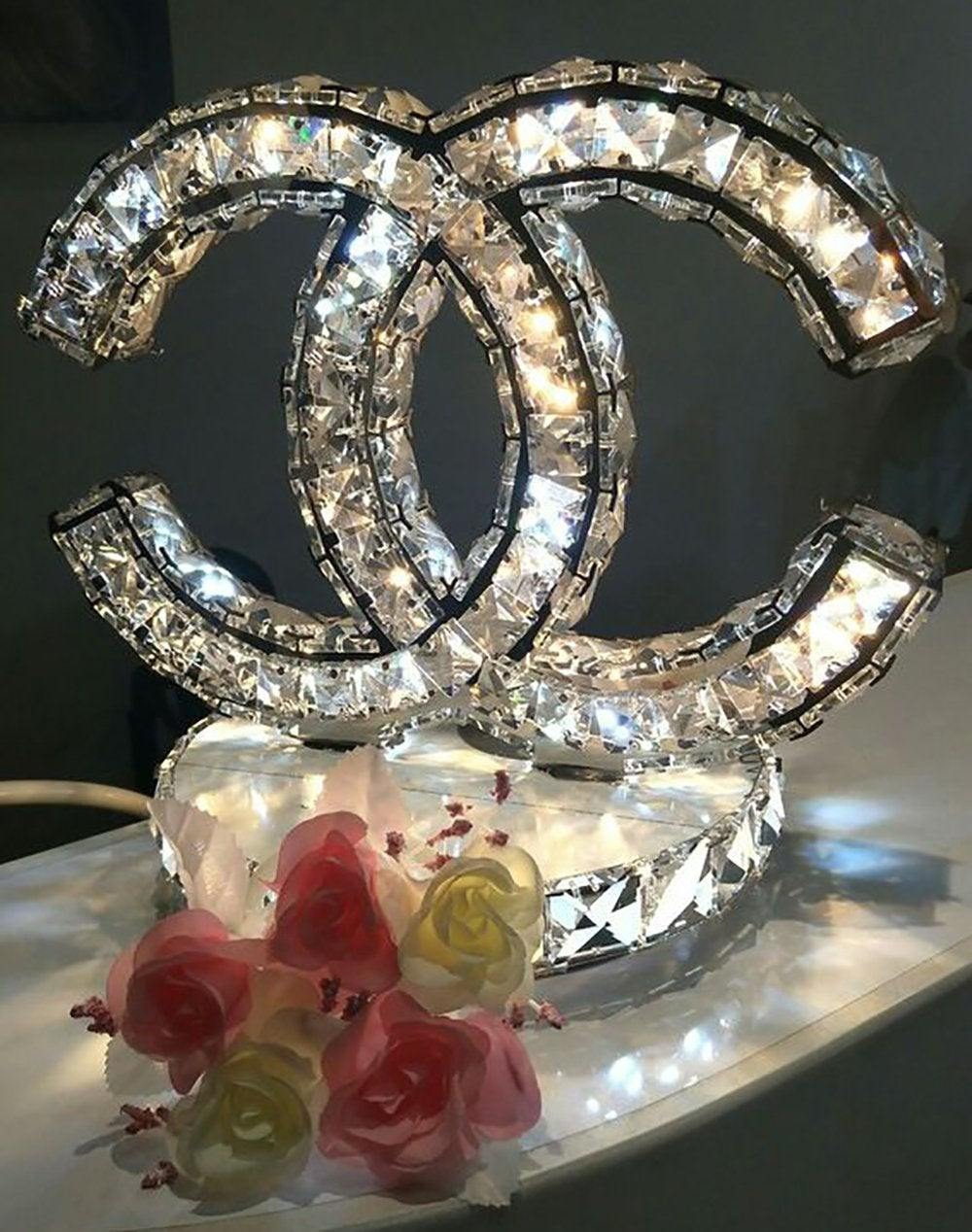 Polished Stainless Steel Crystal Accent Tabl
