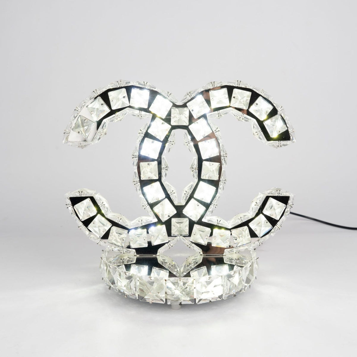 Polished Stainless Steel Crystal Accent Tabl