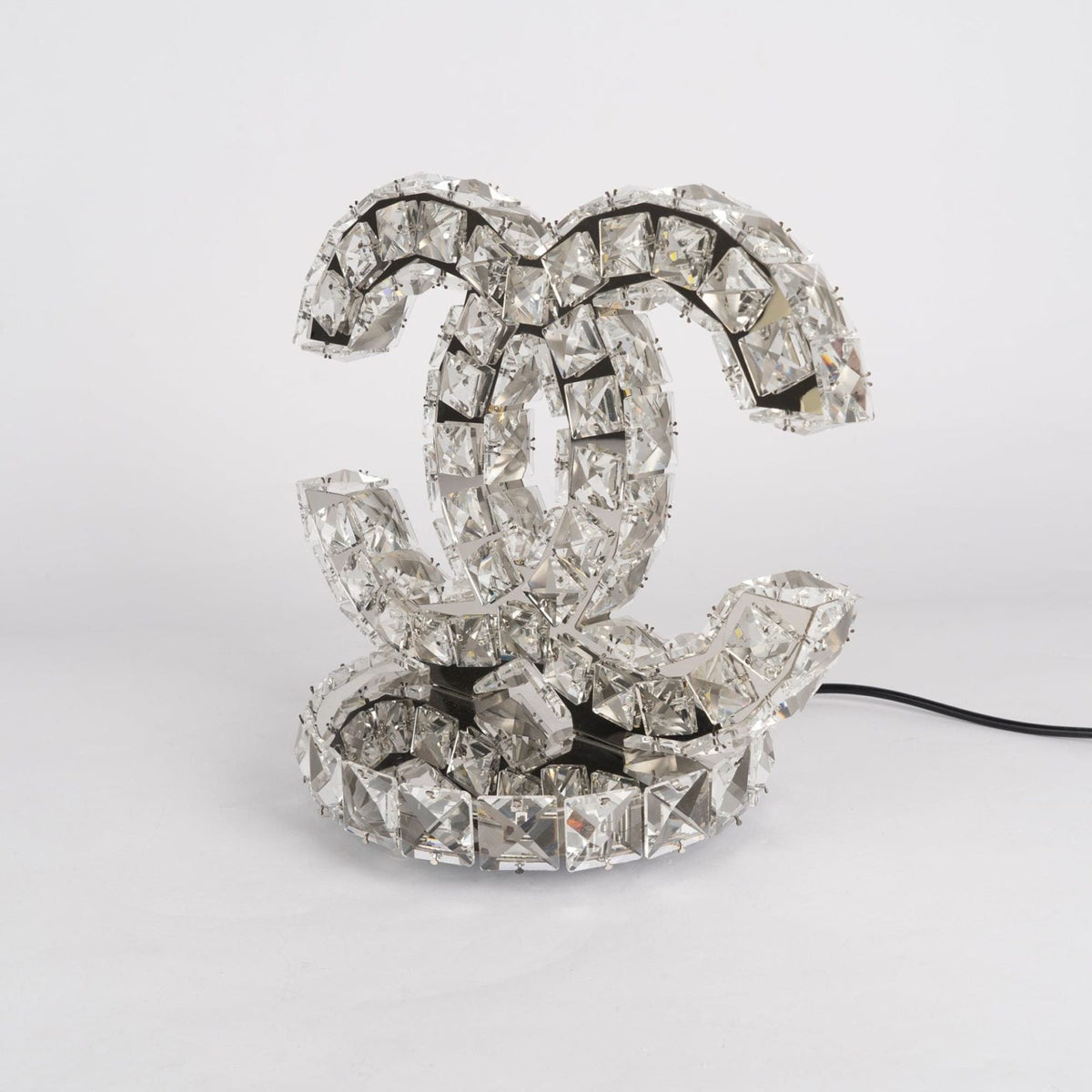 Polished Stainless Steel Crystal Accent Tabl