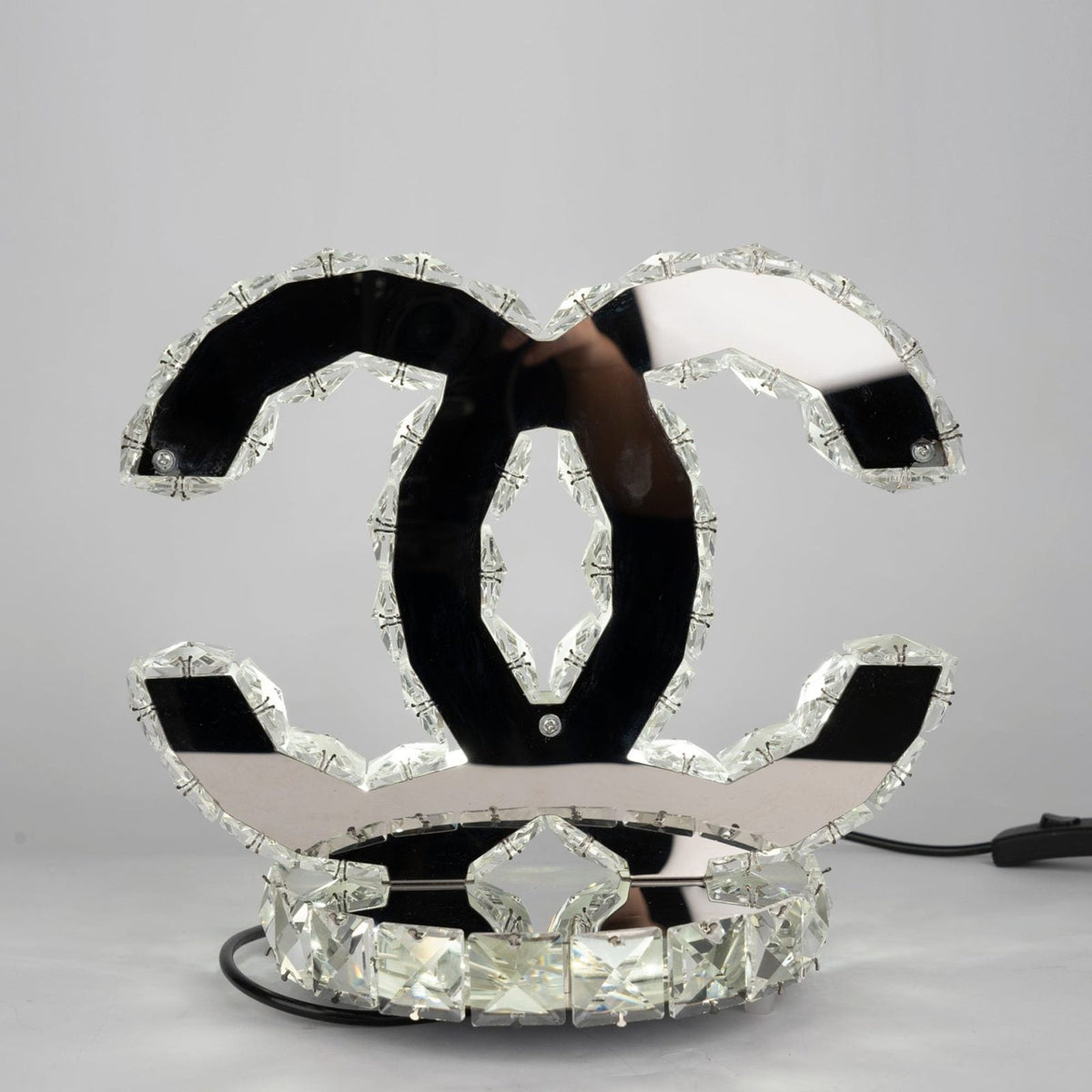 Polished Stainless Steel Crystal Accent Tabl
