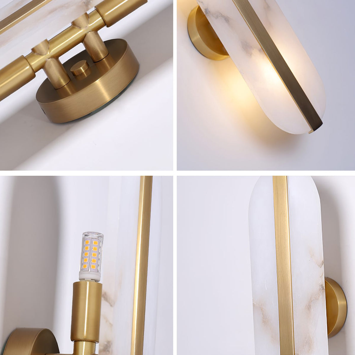 Alabaster Stone Wall Sconce with LED Illumina