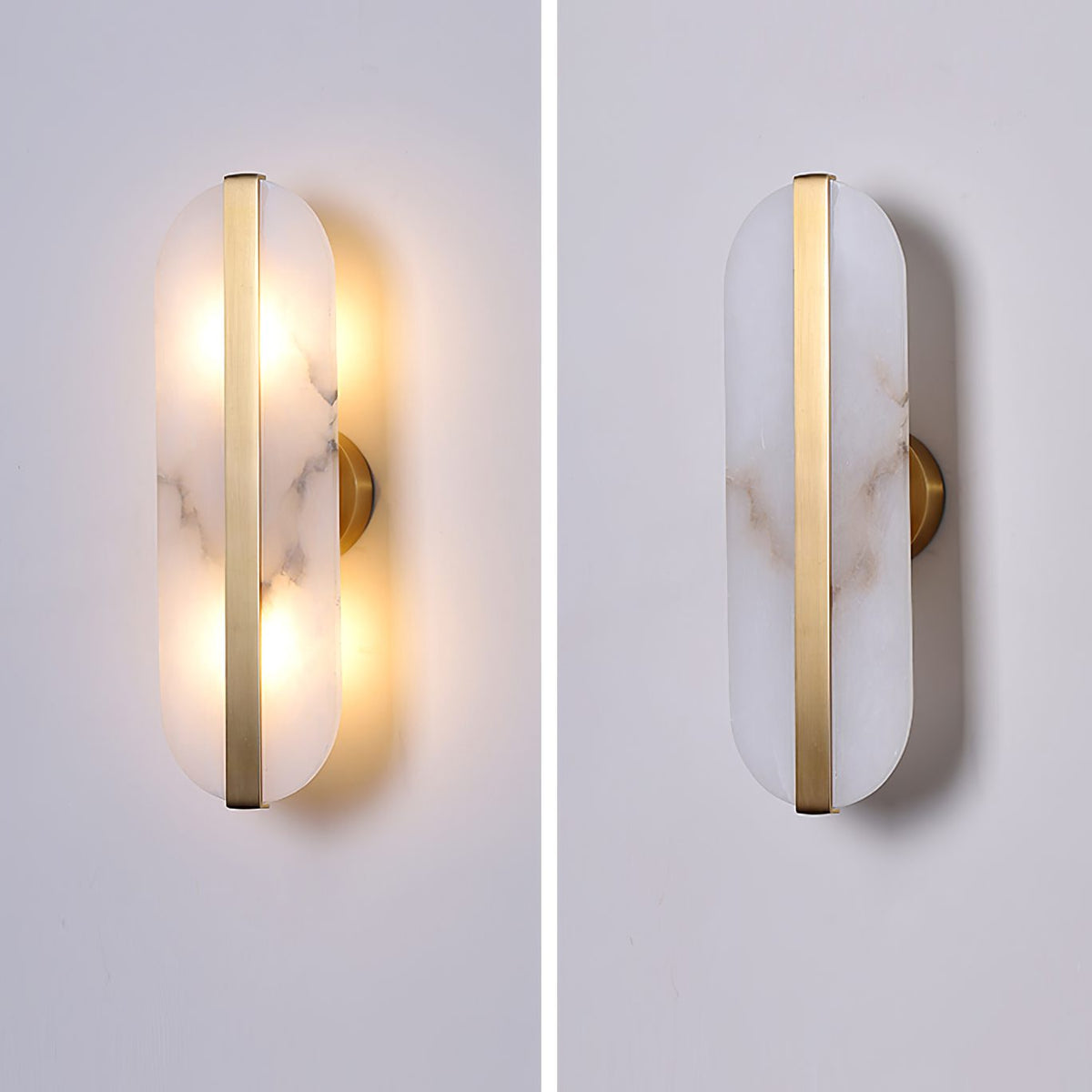 Alabaster Stone Wall Sconce with LED Illumina