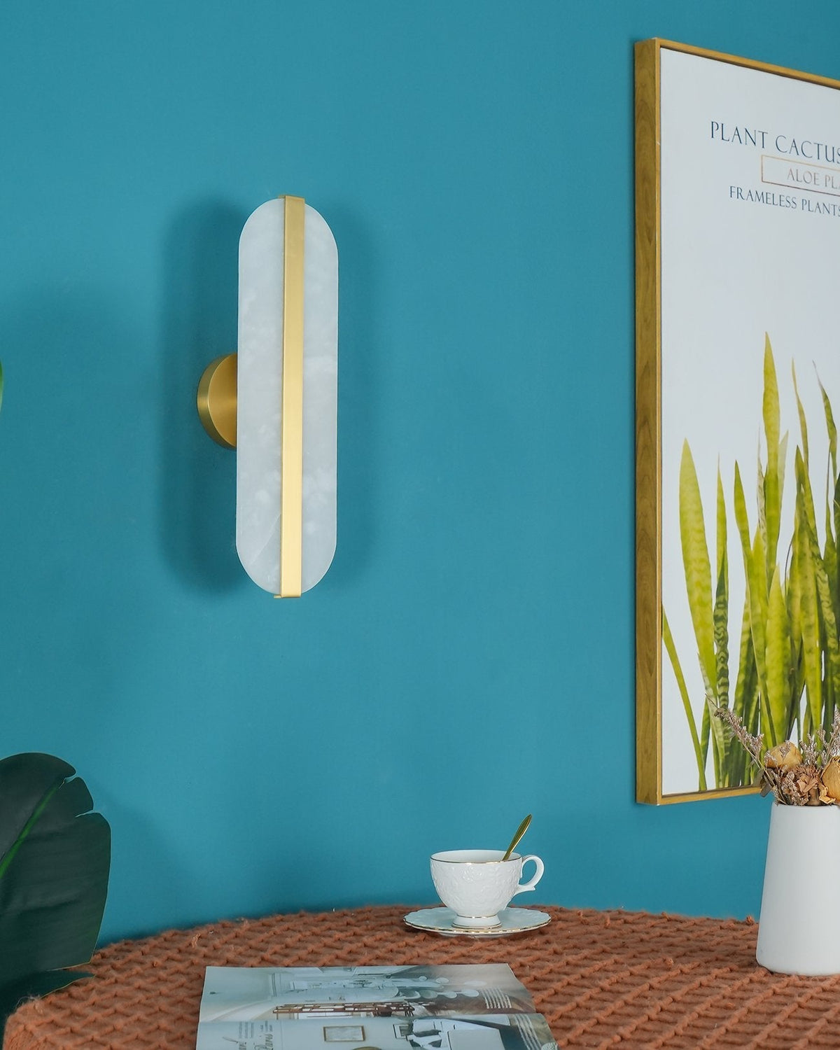 Alabaster Stone Wall Sconce with LED Illumina