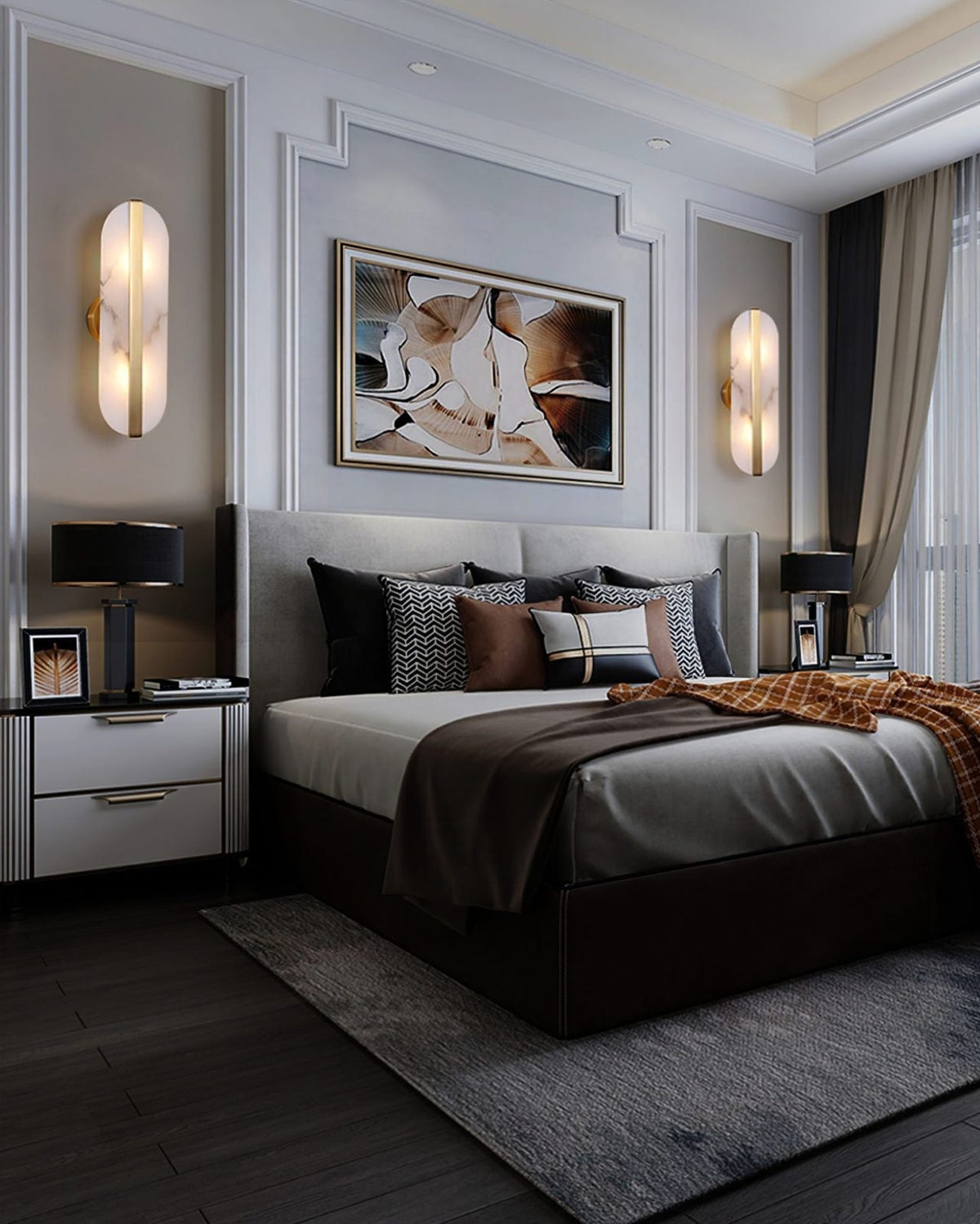 Alabaster Stone Wall Sconce with LED Illumina