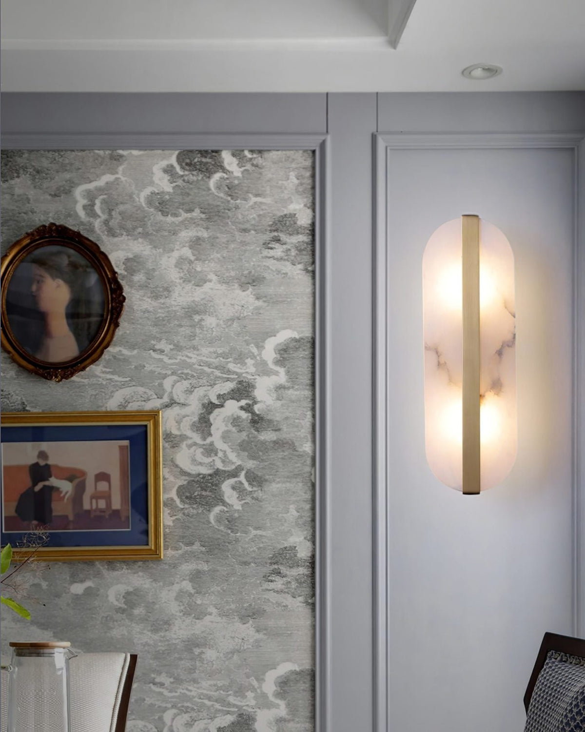 Alabaster Stone Wall Sconce with LED Illumina