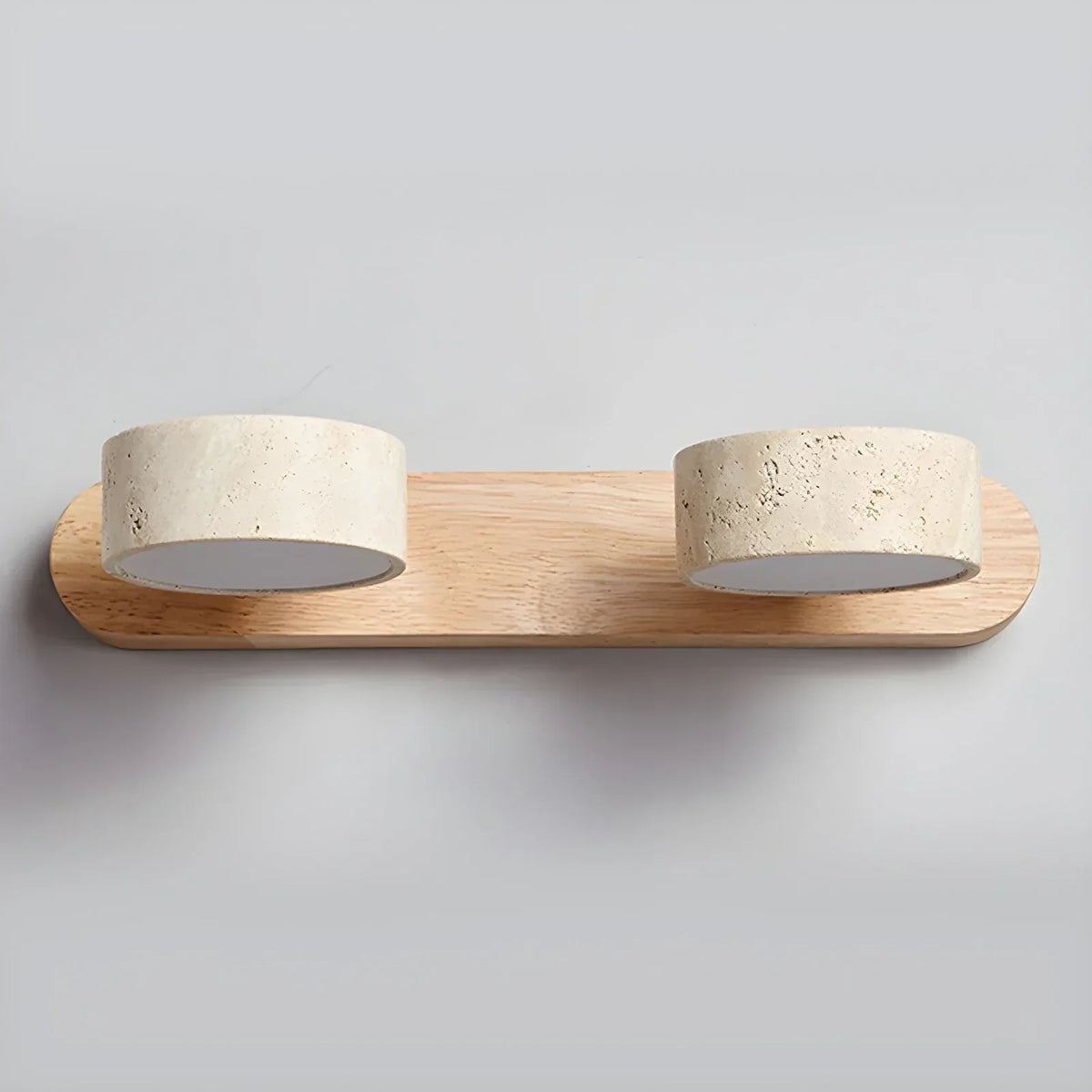 Travertine Duo Wood Wall Light 1