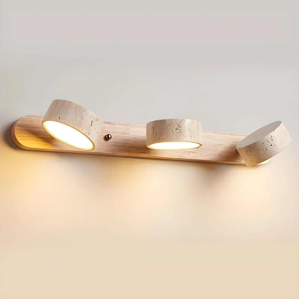 Travertine Duo Wood Wall Light 1