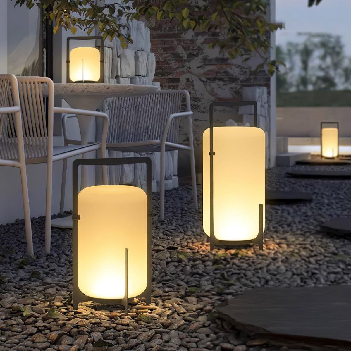Twilight Lantern Portable Rechargeable Dining Lamp for Outd
