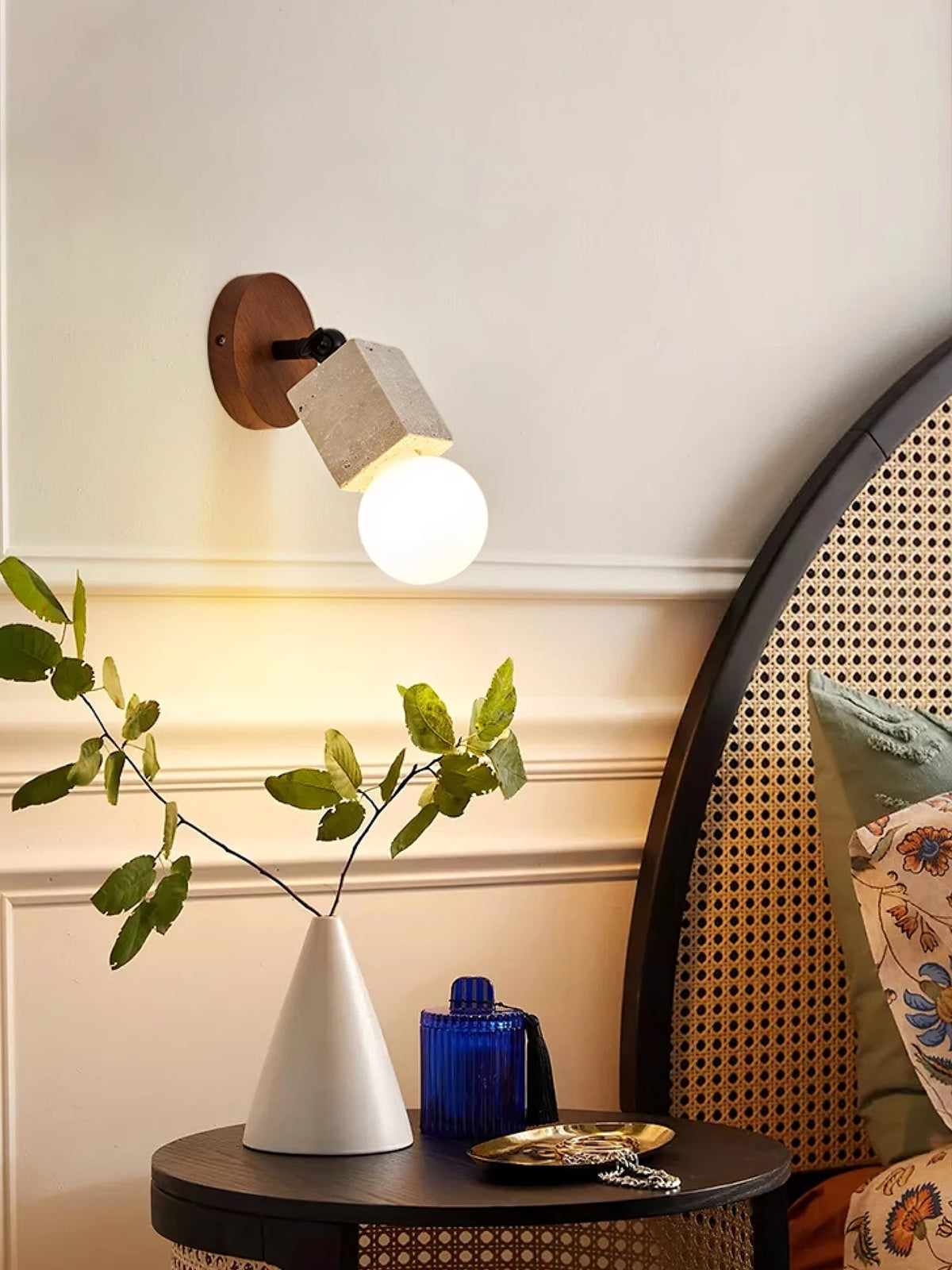 Versa Stone Adjustable Plug In Wall Light