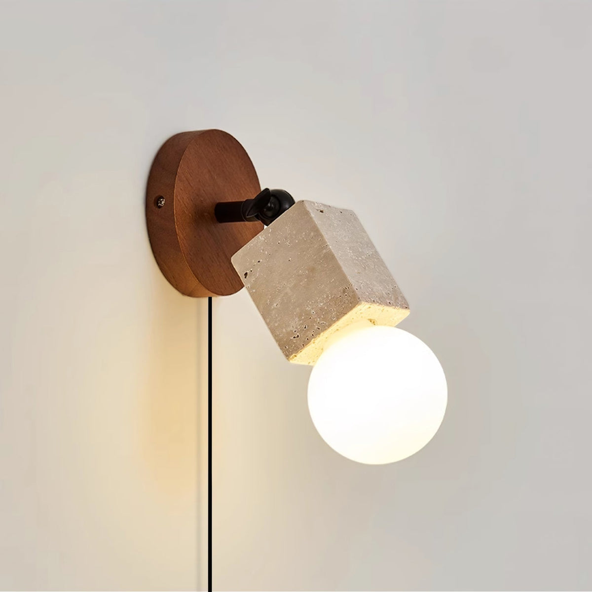 Versa Stone Adjustable Plug In Wall Light