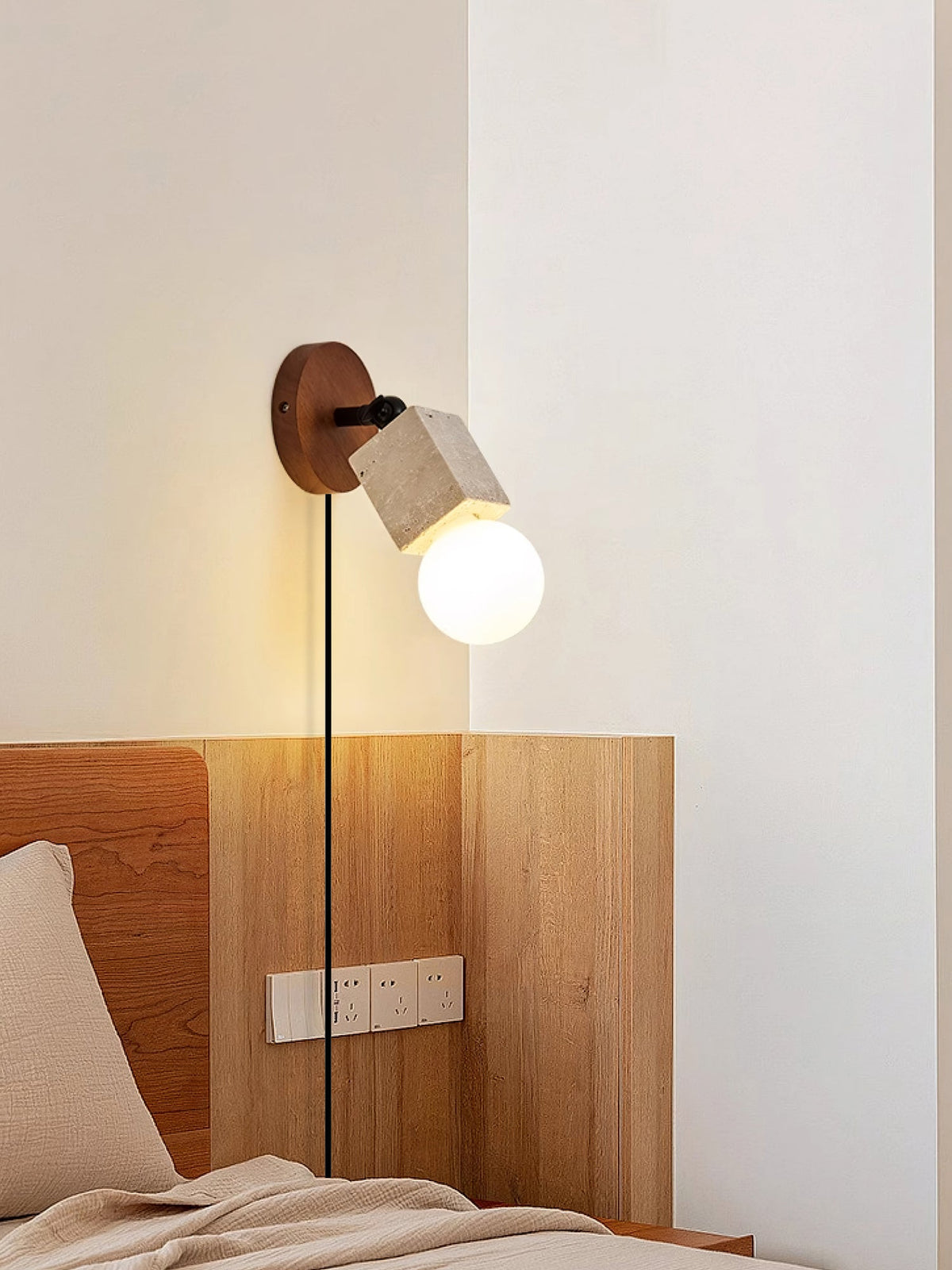 Versa Stone Adjustable Plug In Wall Light