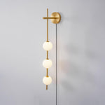 Vertical Globe Plug In Wall Lamp