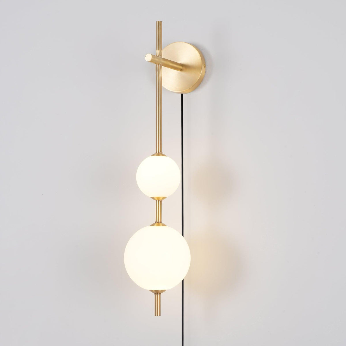 Vertical Globe Plug In Wall Lamp